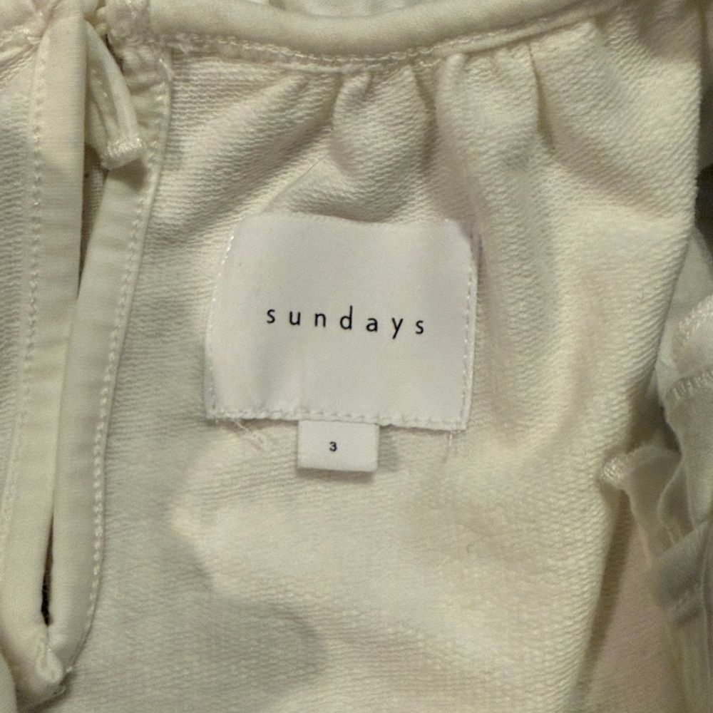 Sundays White Ruffle Dress large Cotton Great and easy to wear - Picture 5 of 5